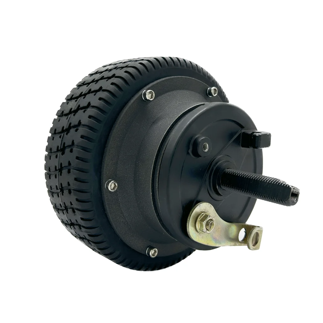 6 inch geared dc low speed high torque wheel hub motor with encoder scooter wheelchair robot cart trolley with drum brake
