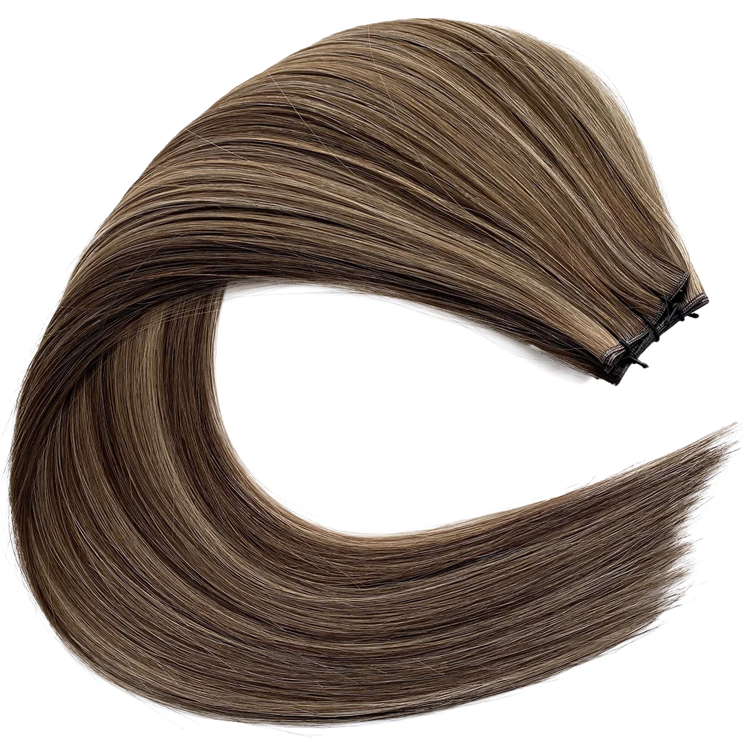 Add In Volume Without Being Bulky Machine Tied Weft Human Hair Extensions Virgin Russian Hair Genius Weft
