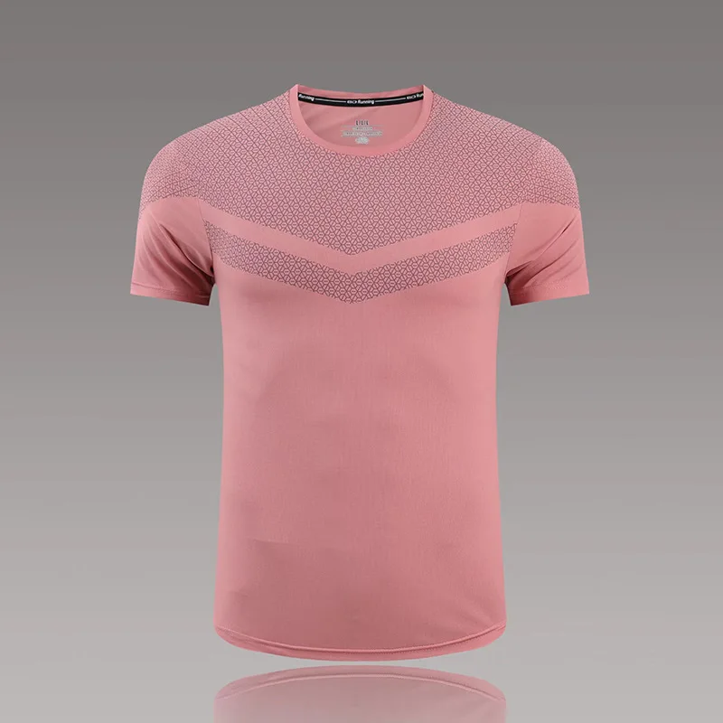 High Quality New Arrival 90% Polyester 10% Ammonia Short Sleeve Training Gym Quick Dry Sports Shirt