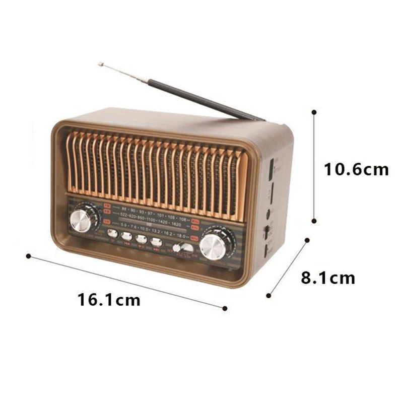 Portable Waterproof Retro Fm Emergency Radio with Flashlight