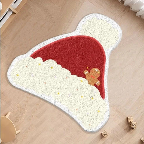 Christmas 3D Pattern Print Rug Holiday Xmas gaming room decoration waterproof and antislip back mats for living room