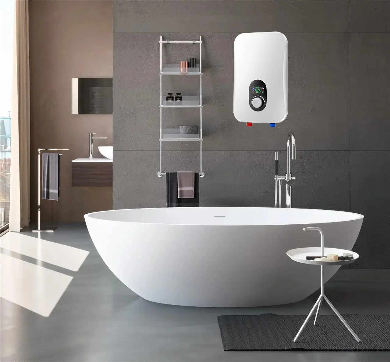 High quality customized 7500W Touch Control Instant water heater tankless for Shower Bathroom Kitchen Hotel