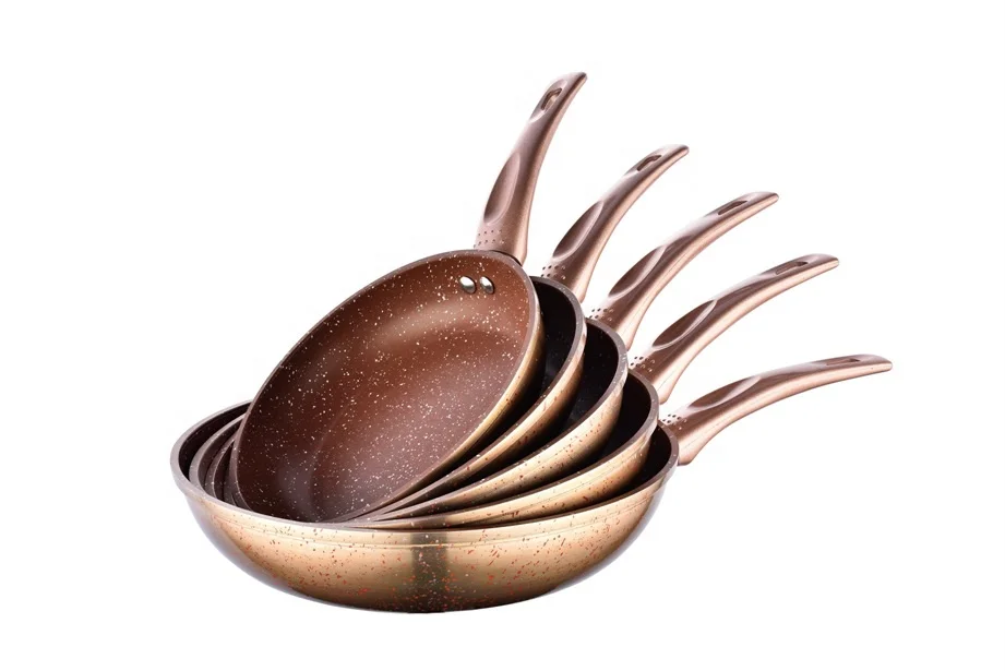 Weinuo factory wholesale 1820/22/24/26/28/30cm forged  marble coating non stick  frying pan with silk screen printing