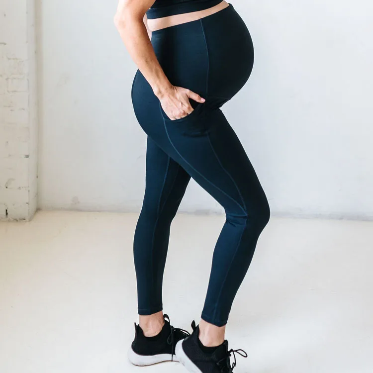 OEM/ODM тренировочная одежда для беременных в классическом стиле мягкие нейлоновые брюки для беременных с высокой талией Леггинсы для беременных