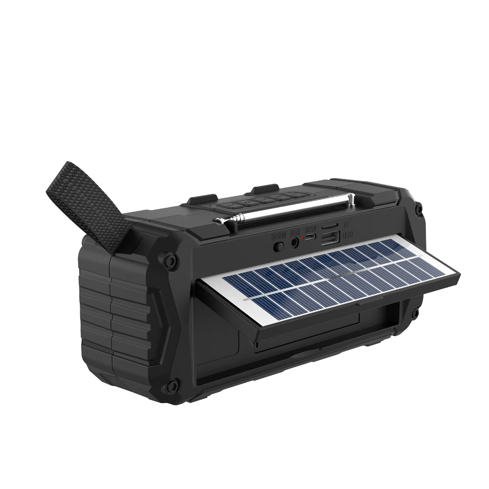 Solar Rechargeable Emergency Hand Crank Powered AM/FM Radio with LED Flashlight Alerted and Cell Phone Charger