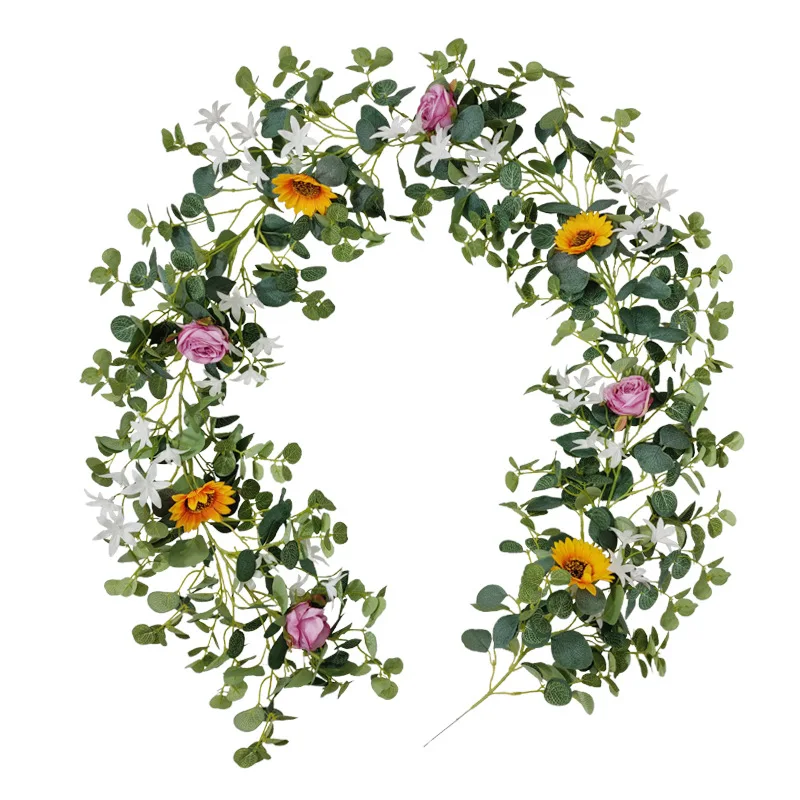 
Low Price Sale Nordic Style Wedding Decoration Artificial Sunflower Vine Silk Flower 