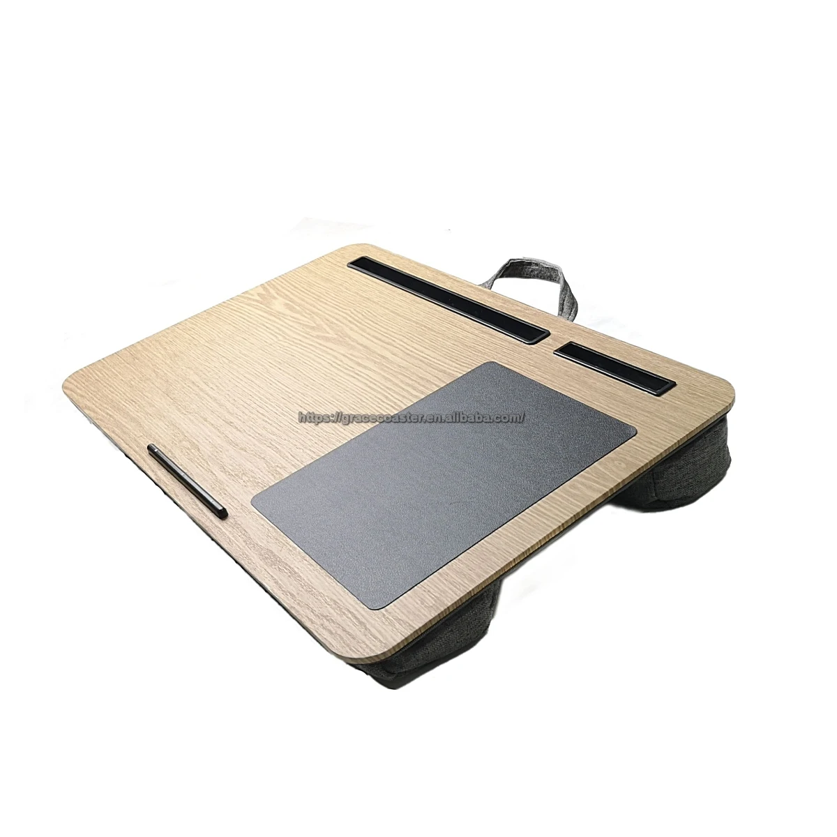 home furniture small desk Wooden grain MDF lap tray laptop desk with pillow pad knee desk sofa table tray