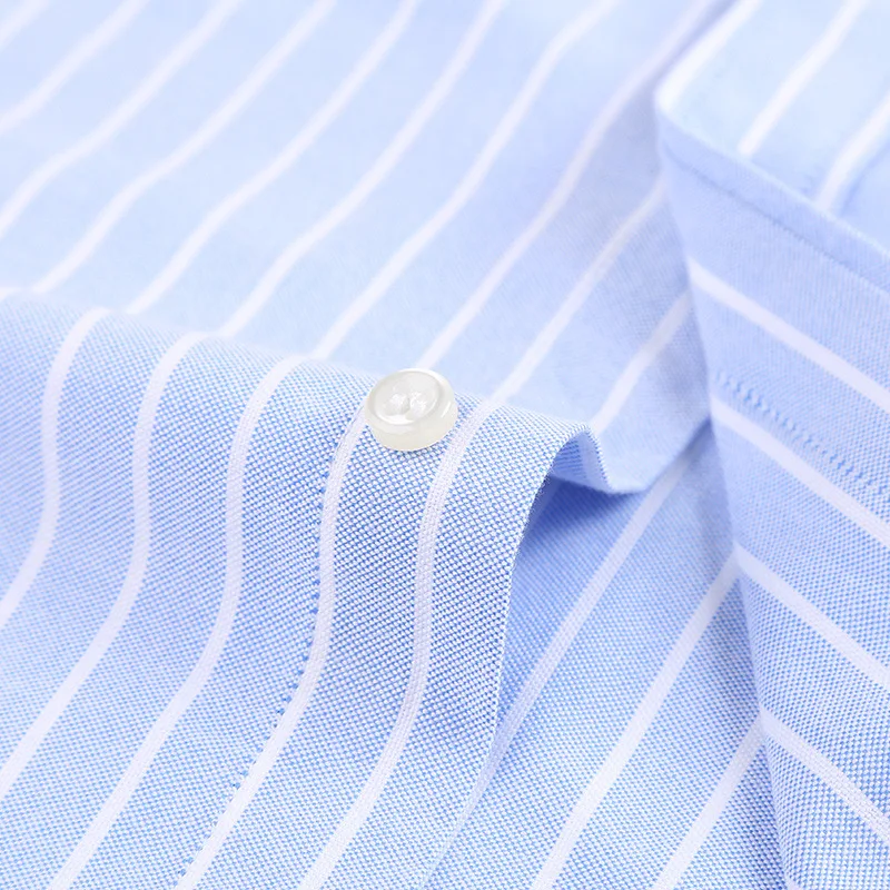 High Quality Long Sleeve Pure Cotton Oxford Stripes Shirts For Men