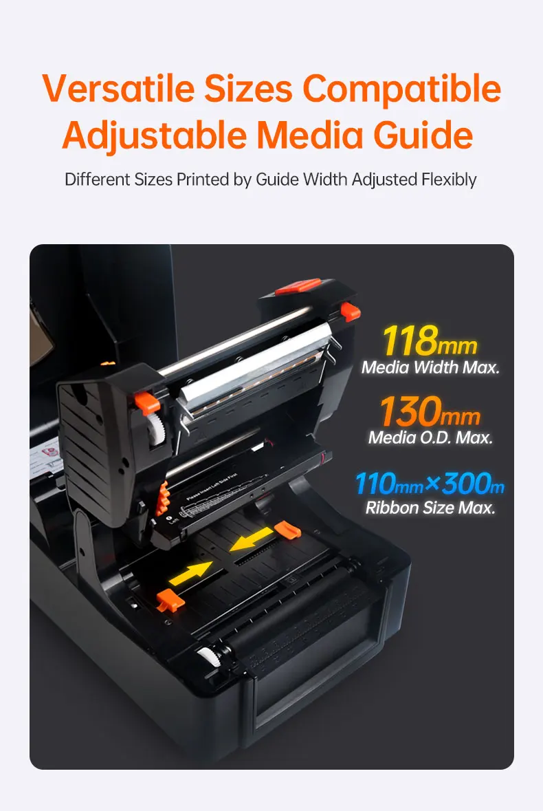 Thermo Printer Manufacture Use Washable Foil and Ribbon for Garments or Cloth Labels 203DPI Thermal Transfer Printer