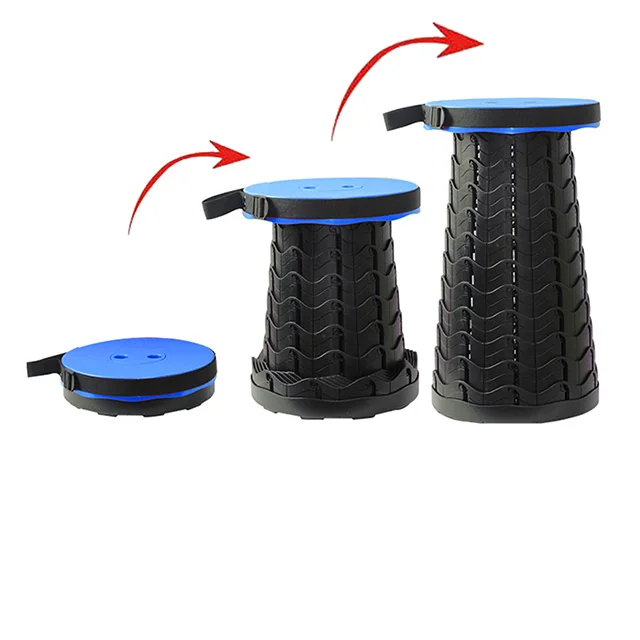 Patent quality high retractable folding portable camping chair multi functional retractable stool