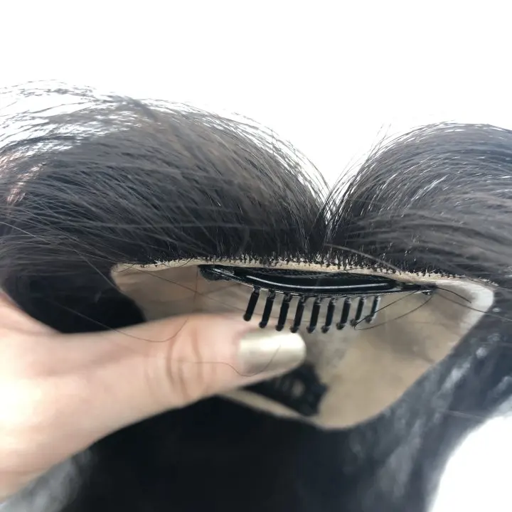 HQ Wholesale Price Clip in Extensions 100%  Human Hair Natural Hairline Women Patches Hand Made Silk Topper