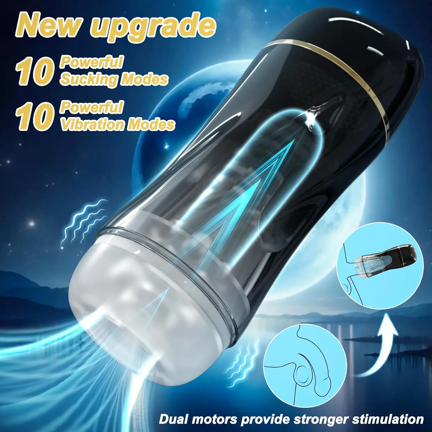 Men Masturbation Toys Masturbator For Upgraded Penis Pump 10 Vibration  Suction S  Pocket Pussy Male Stroker With 3D Realistic 4