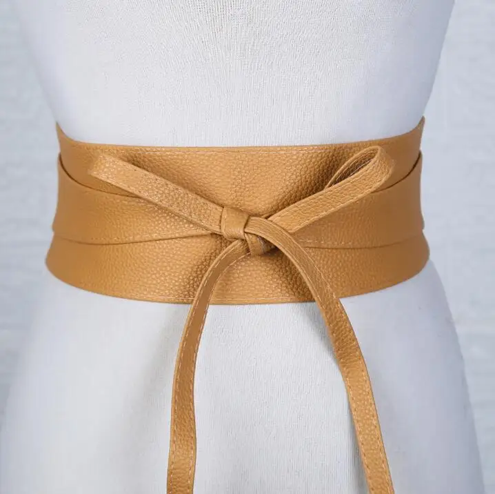 Belts & Accessories decorative dress belts Womens Fashion Leather Obi Style Wide Waist Band BeltPU Belts