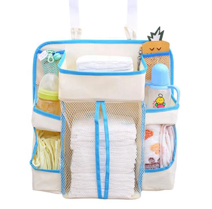 
Baby Diaper Organizer Wholesale Portable Carriage Hanging Storage Diaper Caddy Polyester Baby Diaper Bag For Infant 