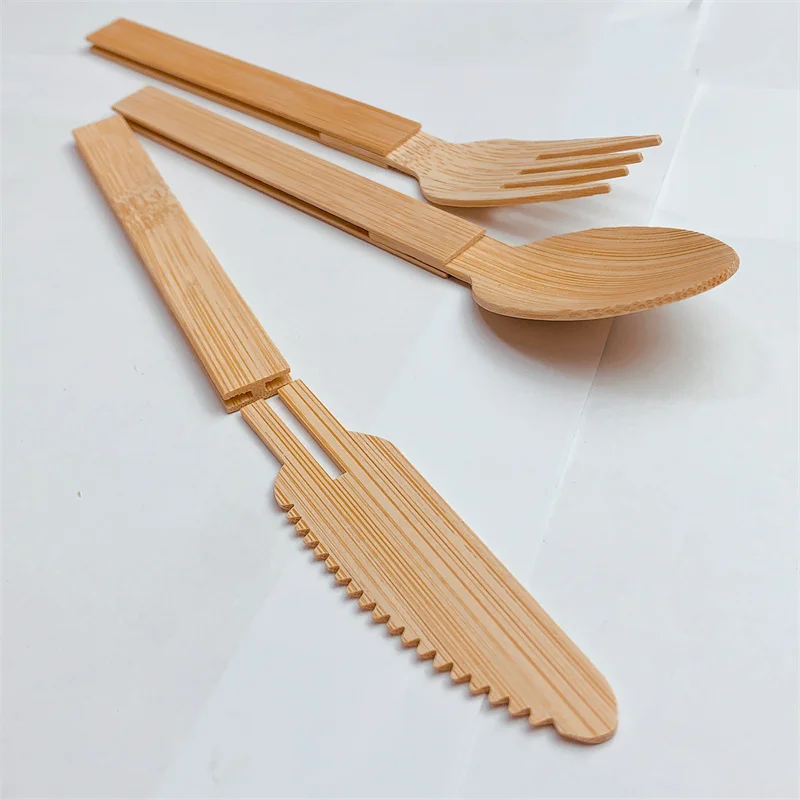 Environmentally Friendly, Healthy and Lightweight Bamboo Cutlery Set, a Must-Have for Your Outdoor Activities and Travels