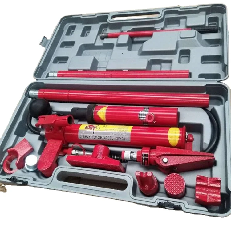 Auto Shop Portable 10 T Porta Power Hydraulic Jack Body Frame Repair Kit