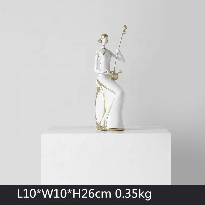 Chinese Classical White Porcelain Ladies Figurines Statue Ornaments Body Sculpture Simulation Art Sculpture Resin Crafts