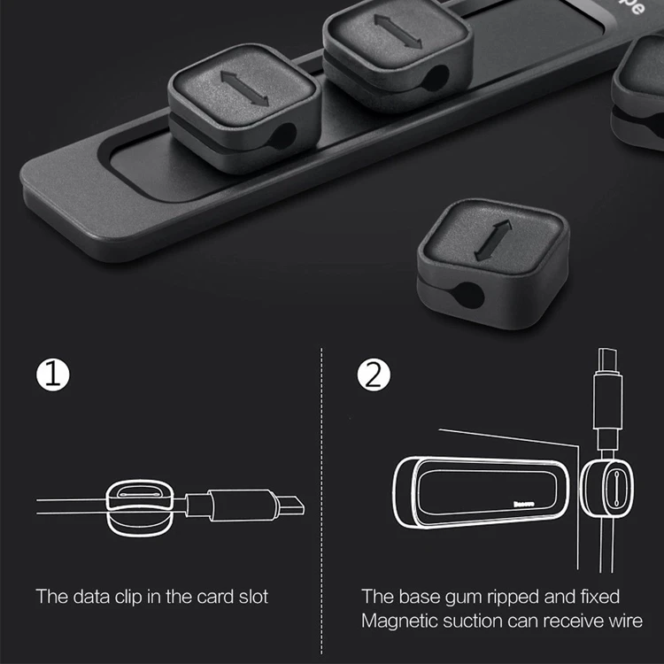 Magnetic Charging Cable Holder Silicone Tpe Cable Organizer Plastic Cable Holder