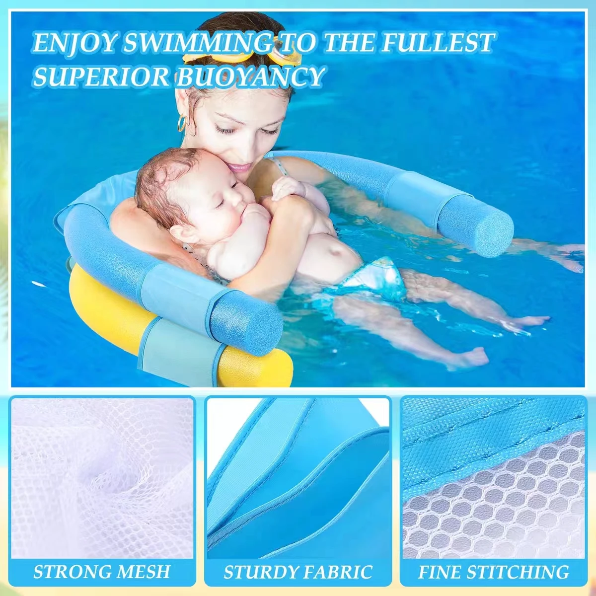 floating chair Net for Swimming Pool Noodle  Sling Mesh Polyester mesh fabric Mesh cloth accessories  Pool lounge  noodle chair