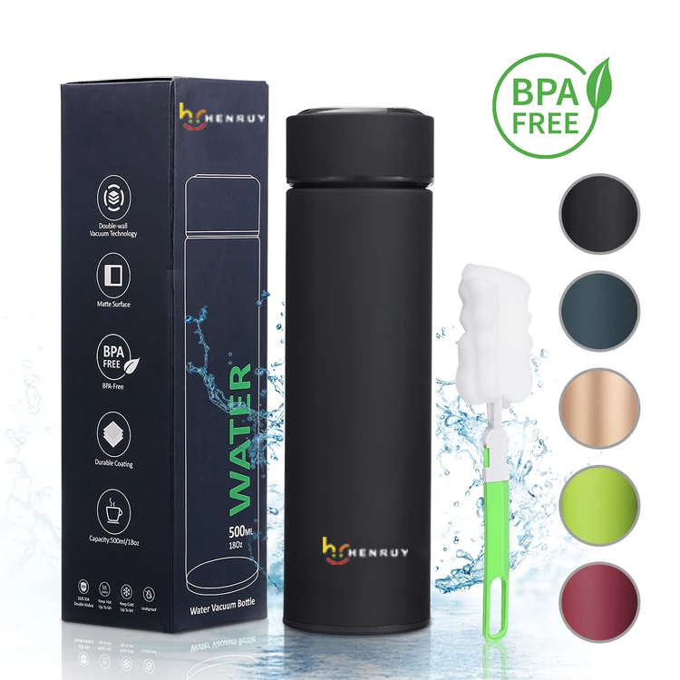 Vacuum insulated mug stainless steel promotional smart drinkware water bottle with led temperature display