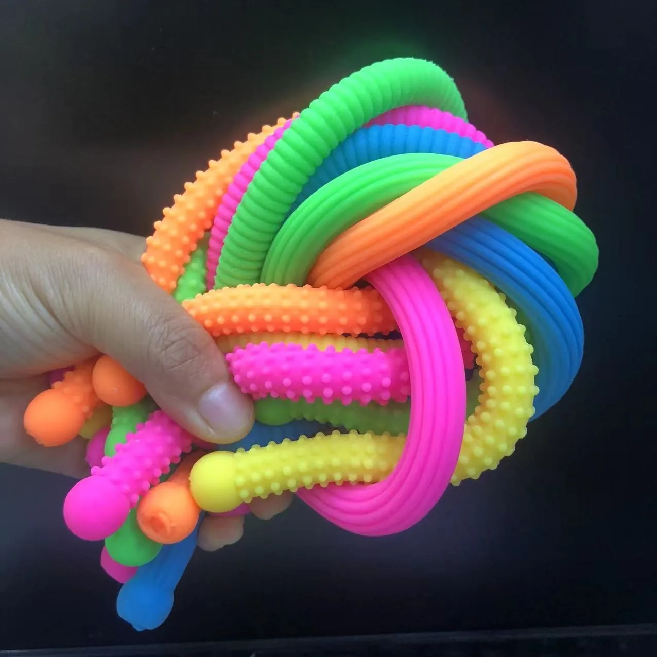 Colorful novel anti stress TPR elastic noodles toys DIY decompress stretch Monkey Noodle Toys