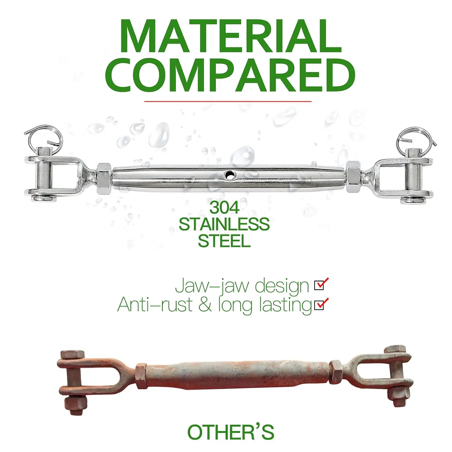 M6 Turnbuckle Stainless Steel Jaw and Jaw Turnbuckle