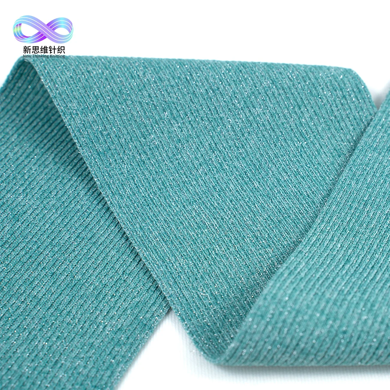 
New style good quality customized colors crimp beads rib knit fabric 