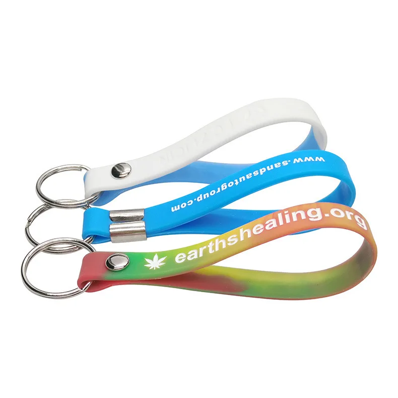 Cheap silicone bracelet keychain personalized cheap keychains