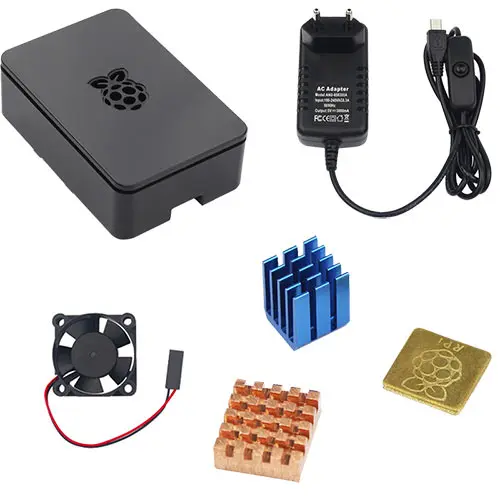  Для Raspberry Pi 3 Model B + Plus Case 5V охлаждающий вентилятор с винтами радиатор 2.5A USB зарядное устройство адаптер