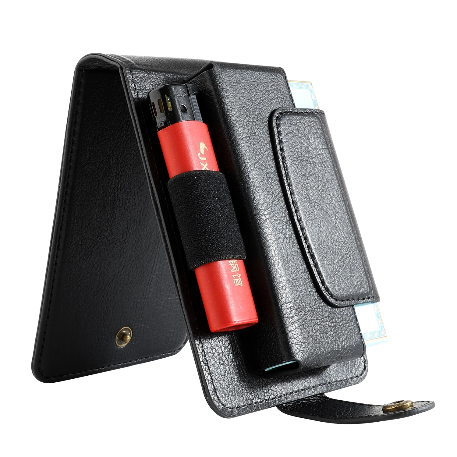 
Tobacco Box Multifunctional Easy Carrying Pu leather Cigarette Box Wallet Case with Cards Slots for Men or Women 