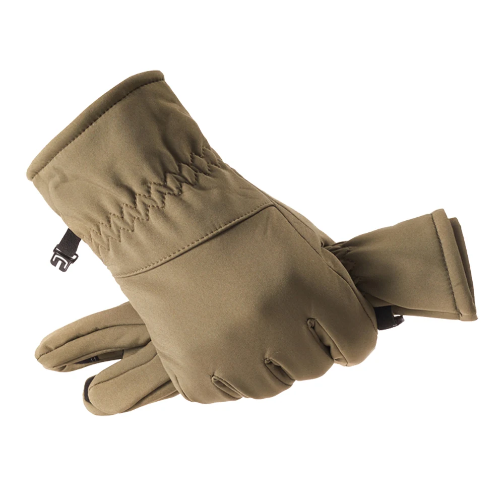 Winter fleece and thickened large cotton gloves for men for outdoor cycling