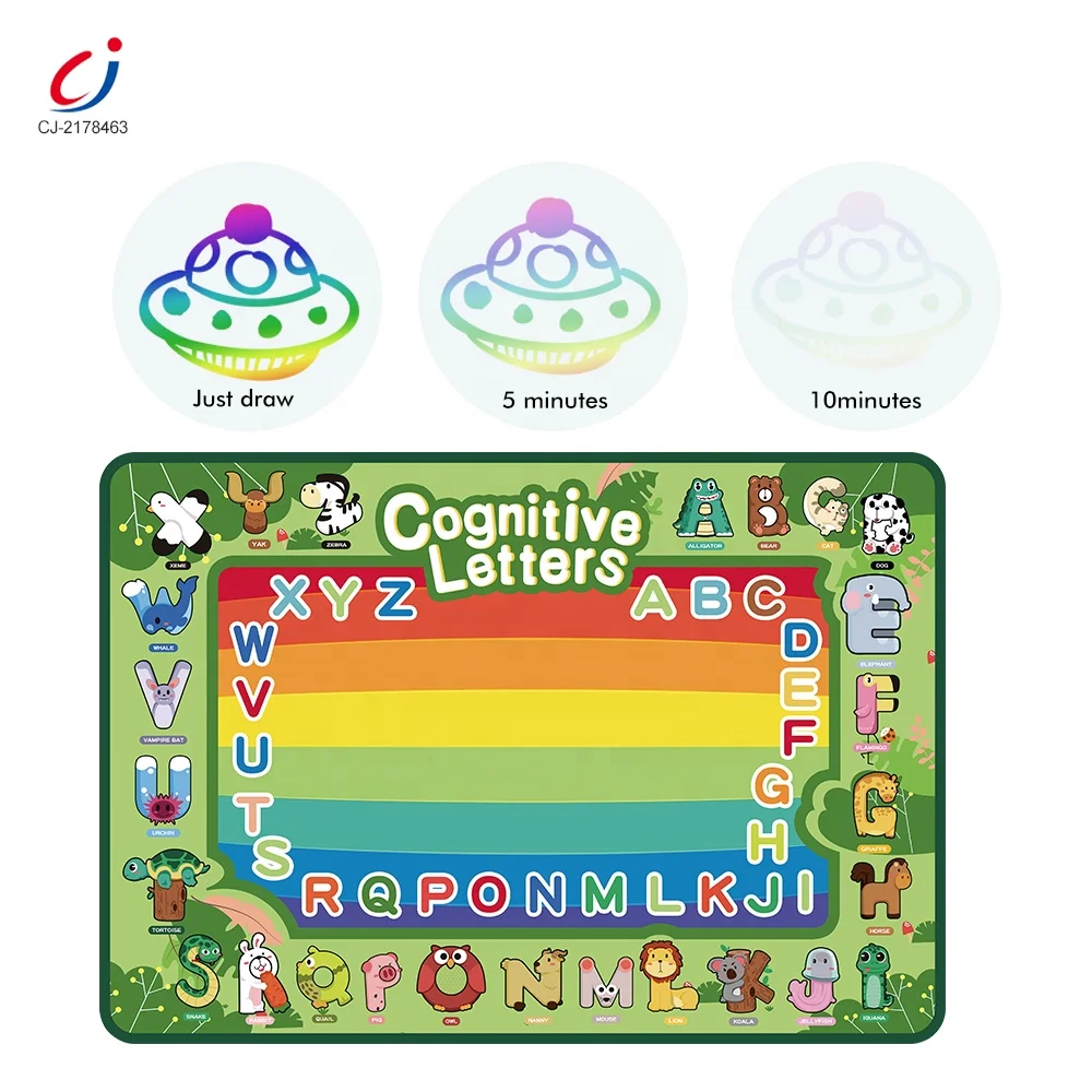 Kid educational reusable glows kids toys water doodle mat coloring writing painting baby large magic aqua water drawing mat