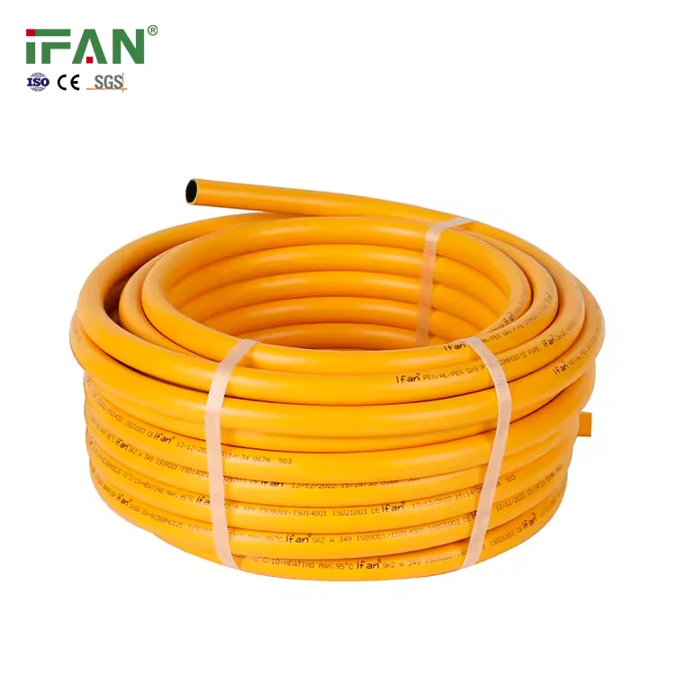IFAN China Manufacturer Yellow Plastic Al Pipe Gas Multilayer Pex Pipe Tube Hose Plumbing Pex Gas Pipe