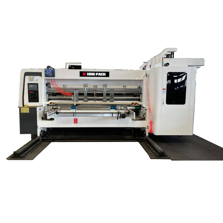 auto feeder flexo printing die cutting machine , automatic high speed 4 colours printer slotter rotary die cutter