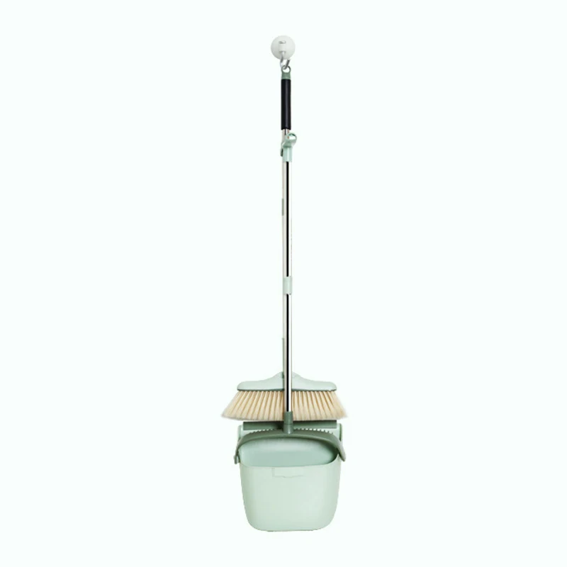 
Amazon Hot Seller Household Nordic Style Convenient Durable Soft Plastic Upright Broom And Dustpan 