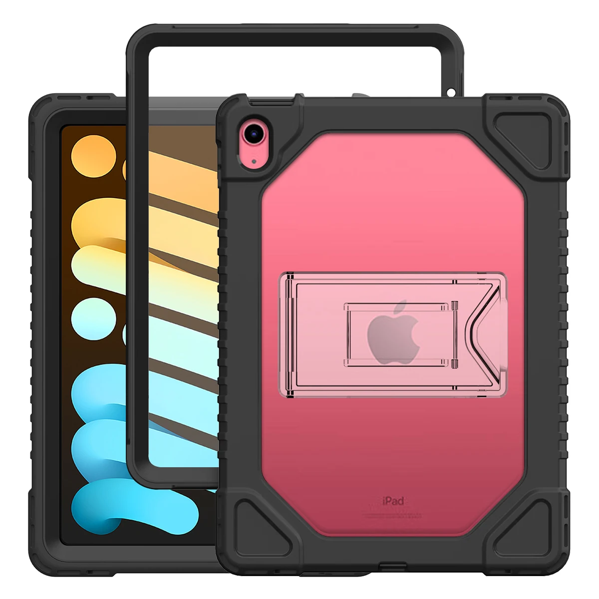 TPU Rugged Clear Back Case for iPad 10.9 10th Generation case with built in screen protector and kick stand, support Logo print