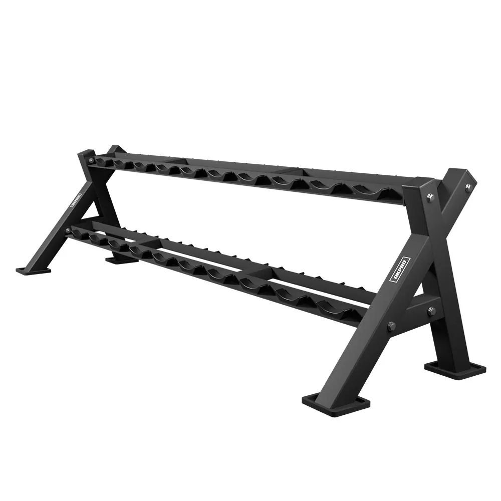 OKPRO Manufacturer New Design Gym Fitness Equipment Commercial 10 Pair 2 Tier Dumbbell Rack