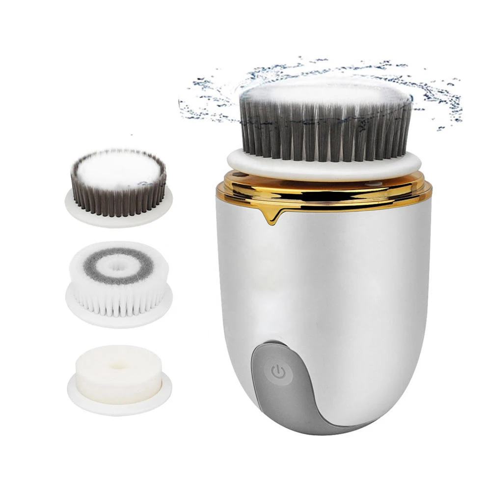 Home use 3 in 1 Rechargeable Different Replace Cleaning Heads Exfolianting Face Cleaning Brush Electric