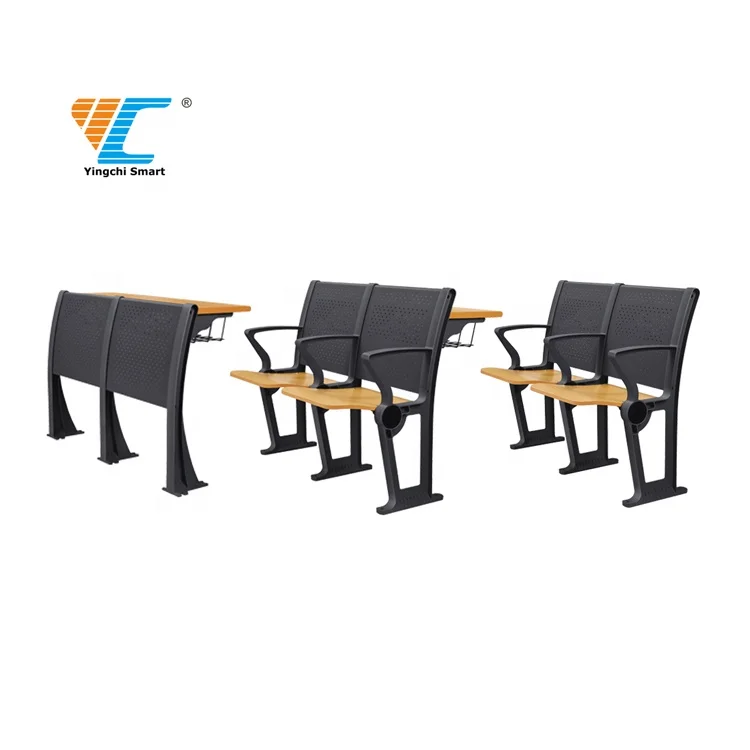 School Furniture University College Lecture Hall Seat Folding Classroom Students Chair With Desk