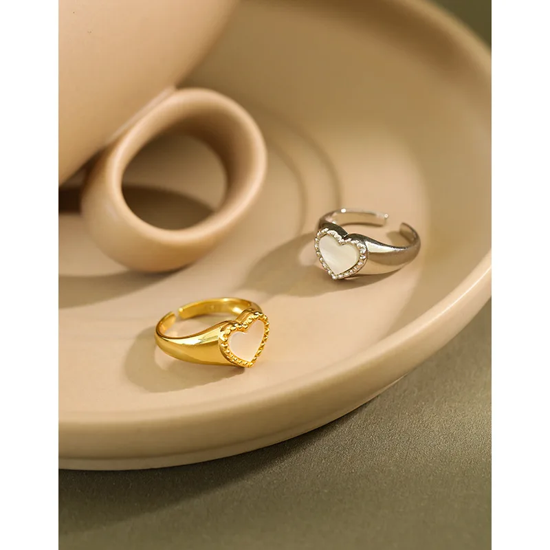 Заводская цена романтическая форма сердца S925 стерлингового серебра Ring18K позолоченный чехол Любовное Открытое кольцо