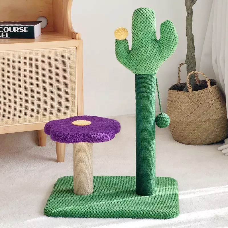 Kitten Toy Tree with Hanging Ball Sisal Cat Scratch Saguaro Cat Tree Grabber