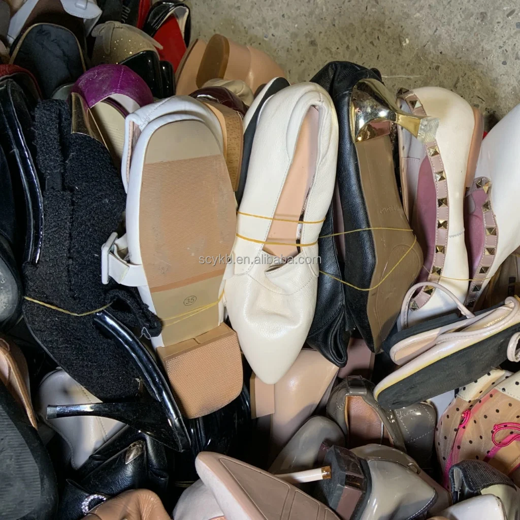 S15 high heel top quality factory wholesale original ukay fashion second hand shoes summer fashion shoes for women