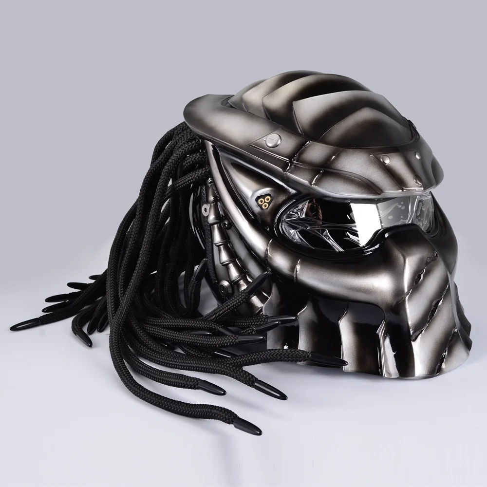 Fashion Halloween Monster Iron Alien Cycling Full Face Electrical Motorcycle Motorbike Riding Party Predator Helmet