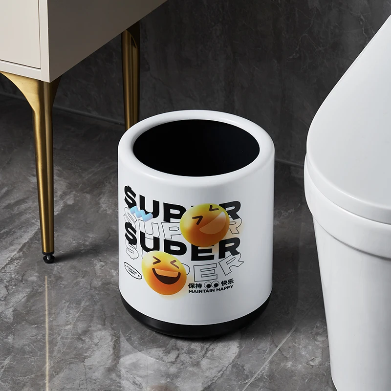 Cute Trash Can For Home Use In Living Room Bedroom Toilet Bathroom High-value Large Creative Desktop Without Lid Storage Bin
