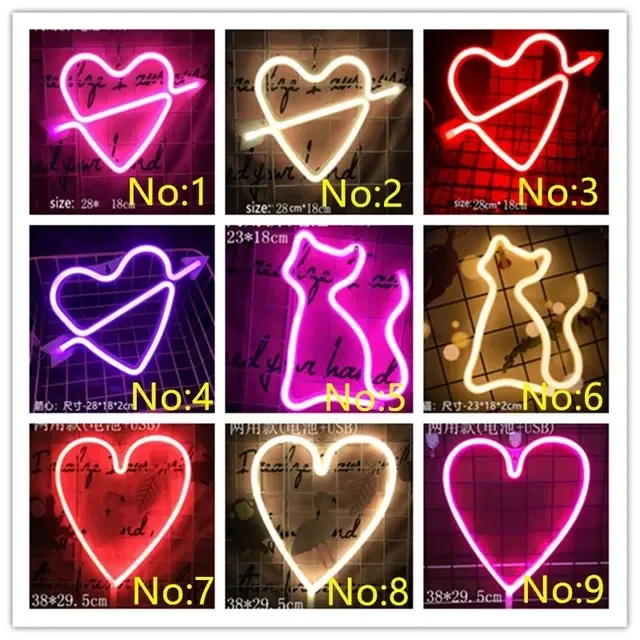 3AA Battery Christmas Flamingo Led Neon Lights Happy Birthday Rainbow Home Sign Led Neon Light