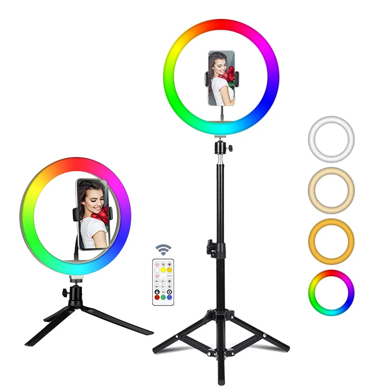 Регулируемый портативный светодиодный фонарик 10 дюймов заполняющий свет для макияжа в прямом эфире кольцо свет с рабочего стола кронштейн