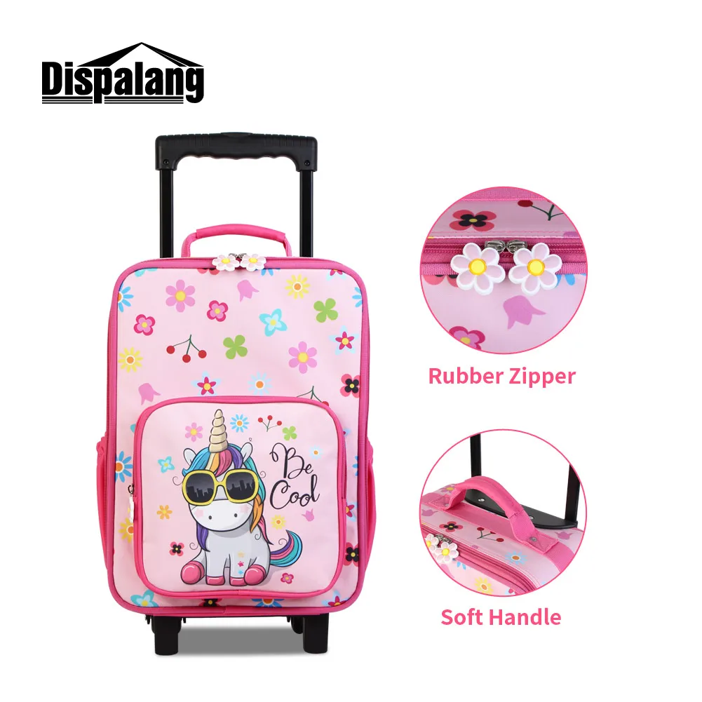 Dispalang Kids Pink Custom Travel Luggage Set for Kids