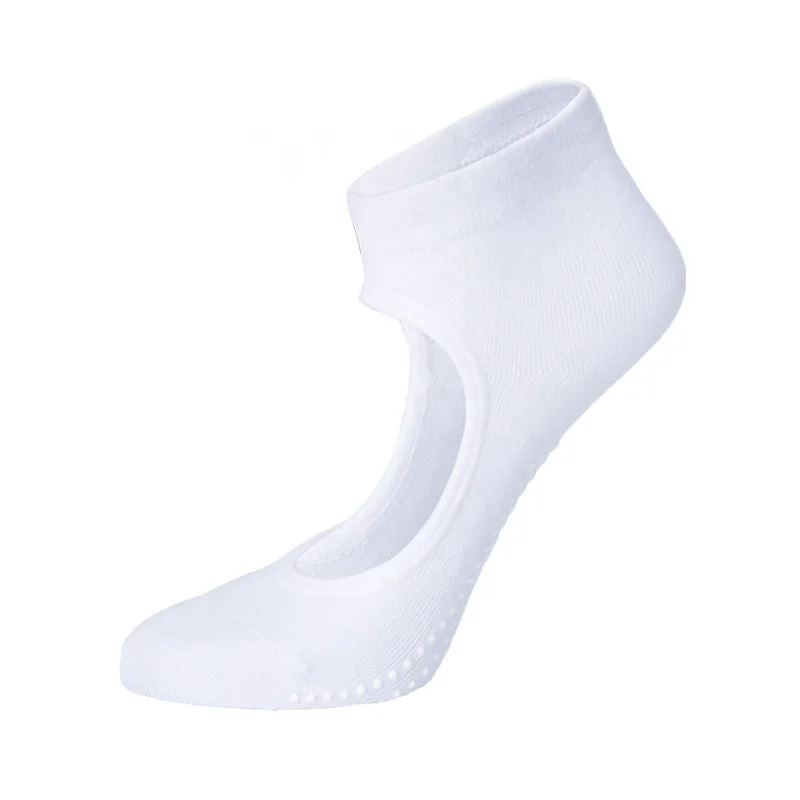 New Women Customizable Anti Slip Ballet Pilates Grip Toeless Yoga Socks for women non-slip
