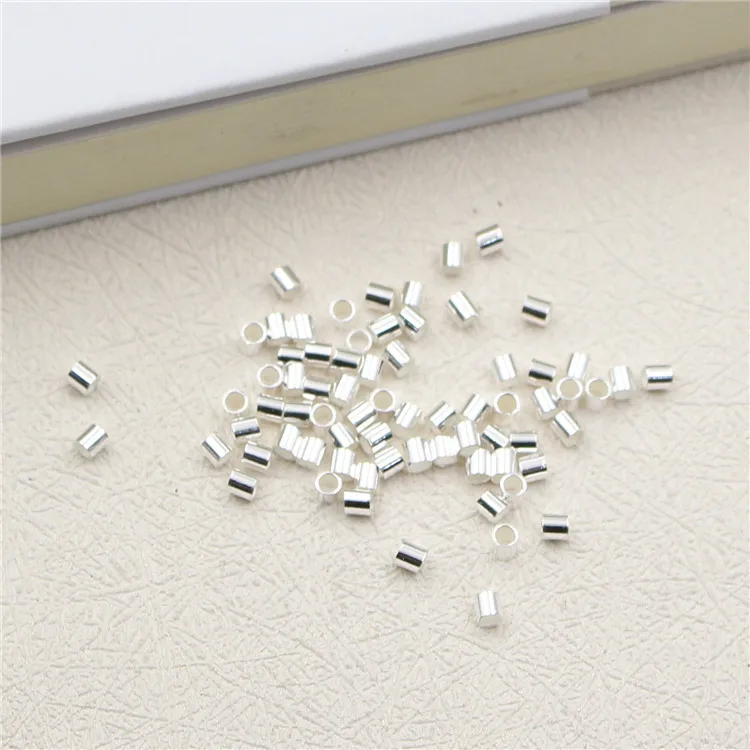 2mm tube beads 925 sterling silver jewelry findings for jewelry making