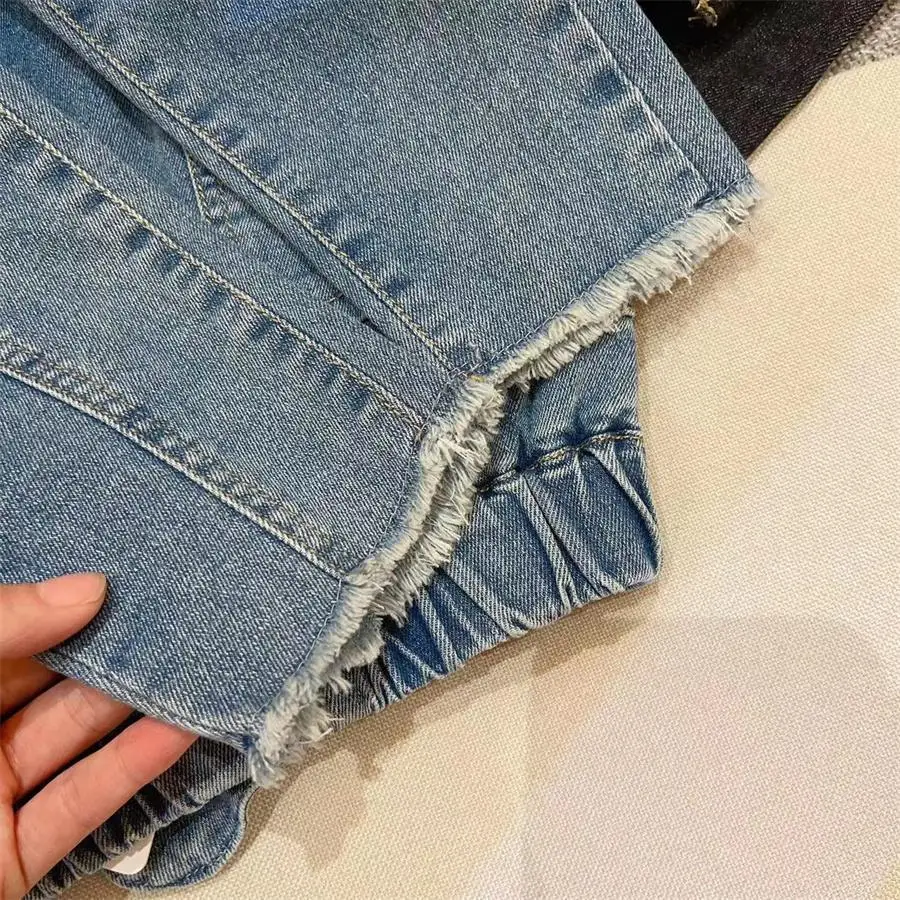 2-7 Years Hot Sale Casual Toddler High Waist Denim Trousers Wholesale Girls Boutique Clothing Jeans For Kids Girls Custom Pants